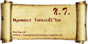 Nyemecz Tonuzóba névjegykártya